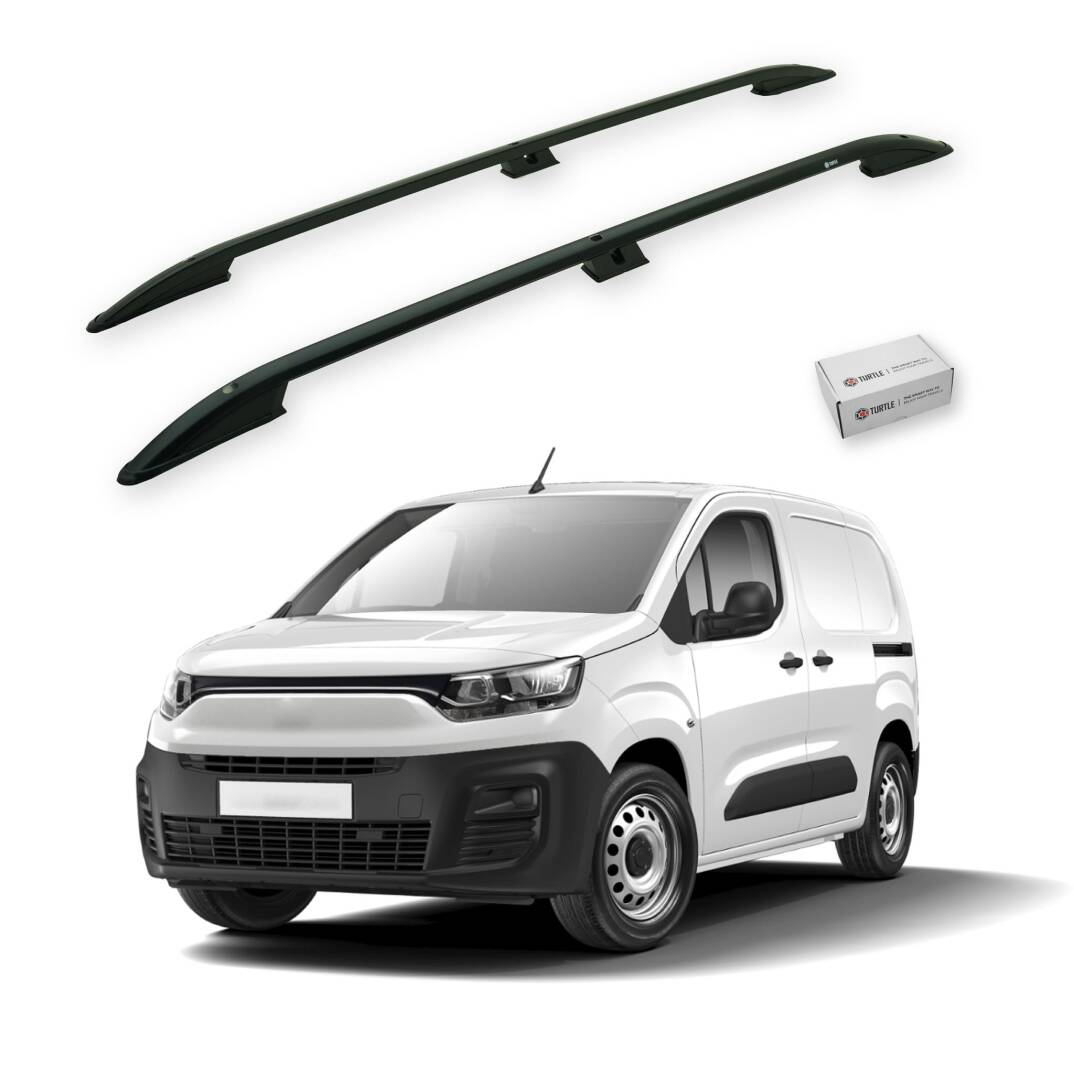 TURTLE Fits Fiat Doblo(K9) 2023-2025 / Swb Roof Rail Crown Black - 1
