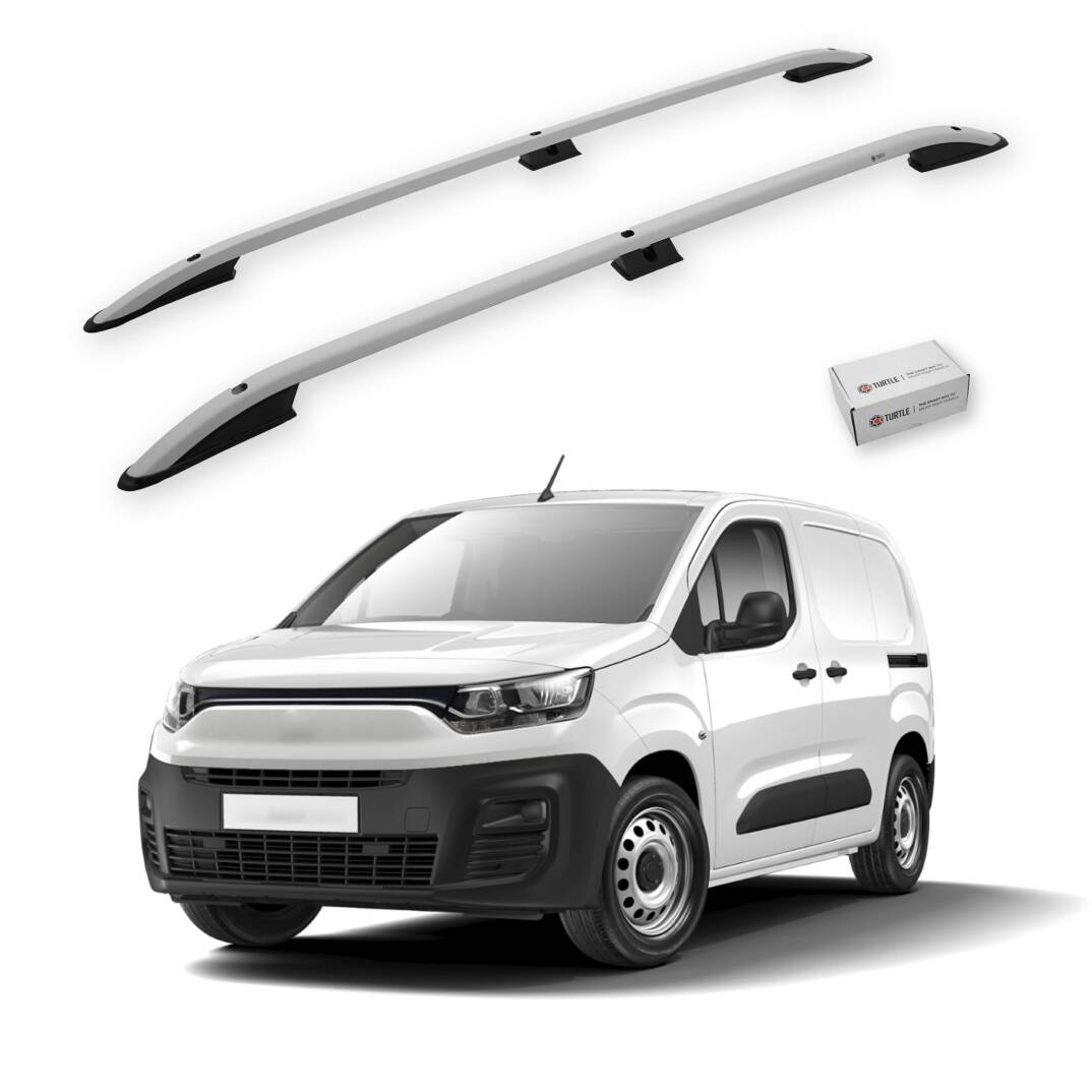 TURTLE Fits Fiat Doblo(K9) 2023-2025 / Swb Roof Rail Crown Silver - 1