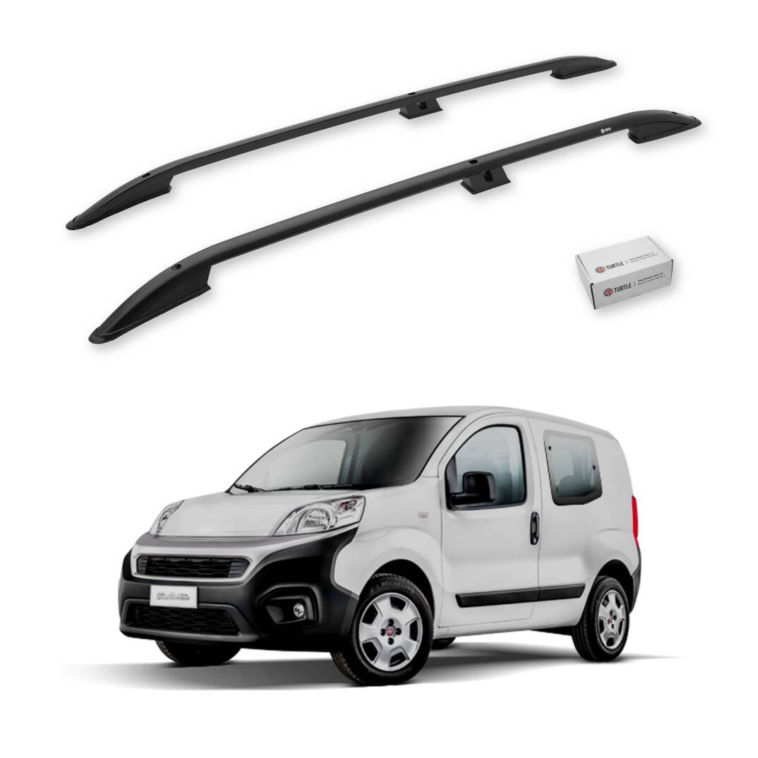 TURTLE Fits Fiat Fiorino 2008-2025 Roof Rail Crown Black - 1