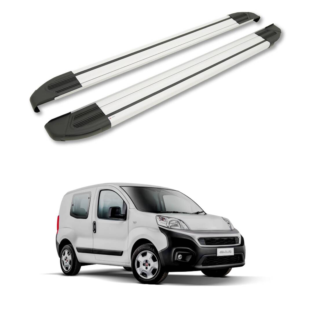 TURTLE Fits Fiat Fiorino 2008-2025 Side Step Brillant Silver - 1