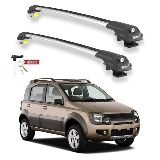 TURTLE Fits Fiat Panda (169) 2003-2011 Roof Rack Air1 Silver