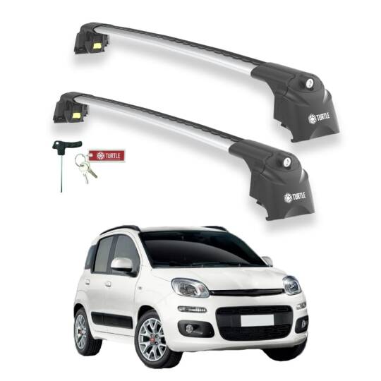TURTLE Fits Fiat Panda (319) 2012-2021 Roof Rack Air2 Silver