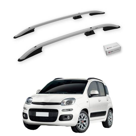 TURTLE Fits Fiat Panda (319) 2012-2021 Roof Rail Crown Silver