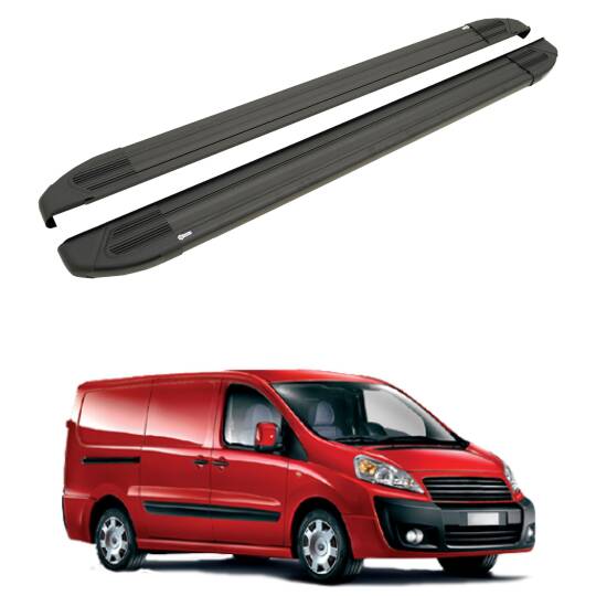 TURTLE Fits Fiat Scudo (Mk2) 2006-2016 / Lwb Side Step Brillant Black