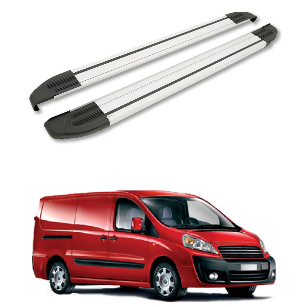 TURTLE Fits Fiat Scudo (Mk2) 2006-2016 / Lwb Side Step Brillant Silver - 1