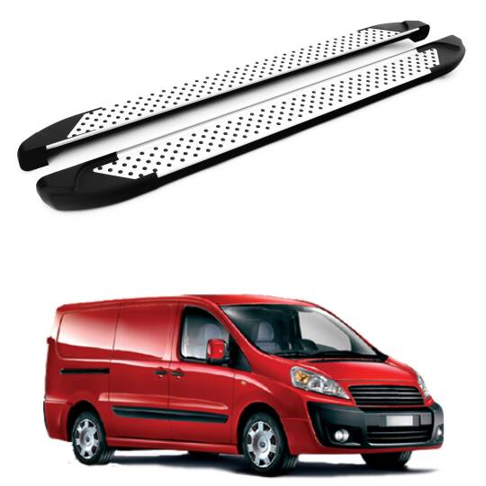 TURTLE Fits Fiat Scudo (Mk2) 2006-2016 / Lwb Side Step Sapphire V1 Silver