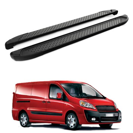 TURTLE Fits Fiat Scudo (Mk2) 2006-2016 / Swb Side Step Sapphire V1 Black