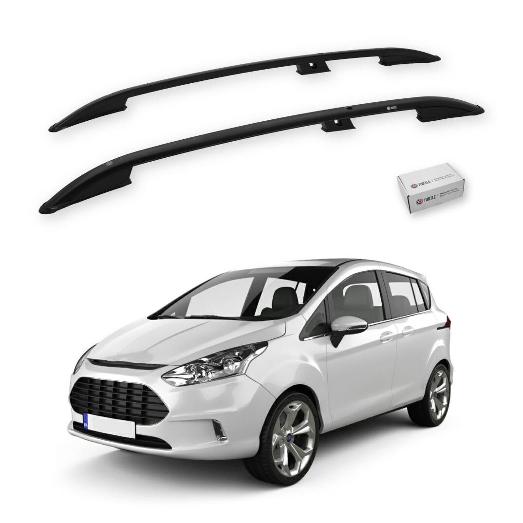 TURTLE Fits Ford B-Max (B232) 2012-2017 Roof Rail Crown Black - 1