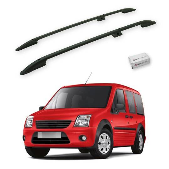 TURTLE Fits Ford Connect 2002-2012 / Lwb Roof Rail Crown Black