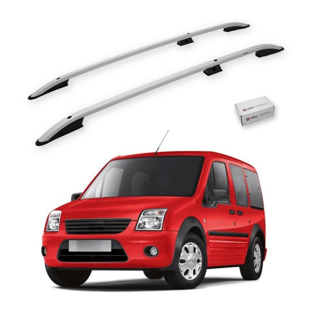 TURTLE Fits Ford Connect 2002-2012 / Lwb Roof Rail Crown Silver - 1
