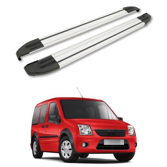 TURTLE Fits Ford Connect 2002-2012 / Lwb Side Step Brillant Silver