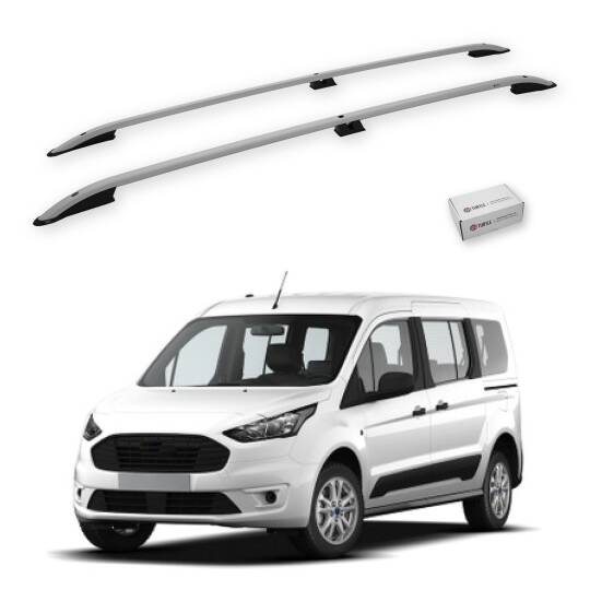 TURTLE Fits Ford Connect 2013-2021 / Lwb Roof Rail Crown Silver