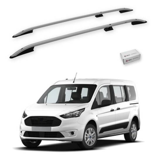 TURTLE Fits Ford Connect 2013-2021 / Swb Roof Rail Crown Silver