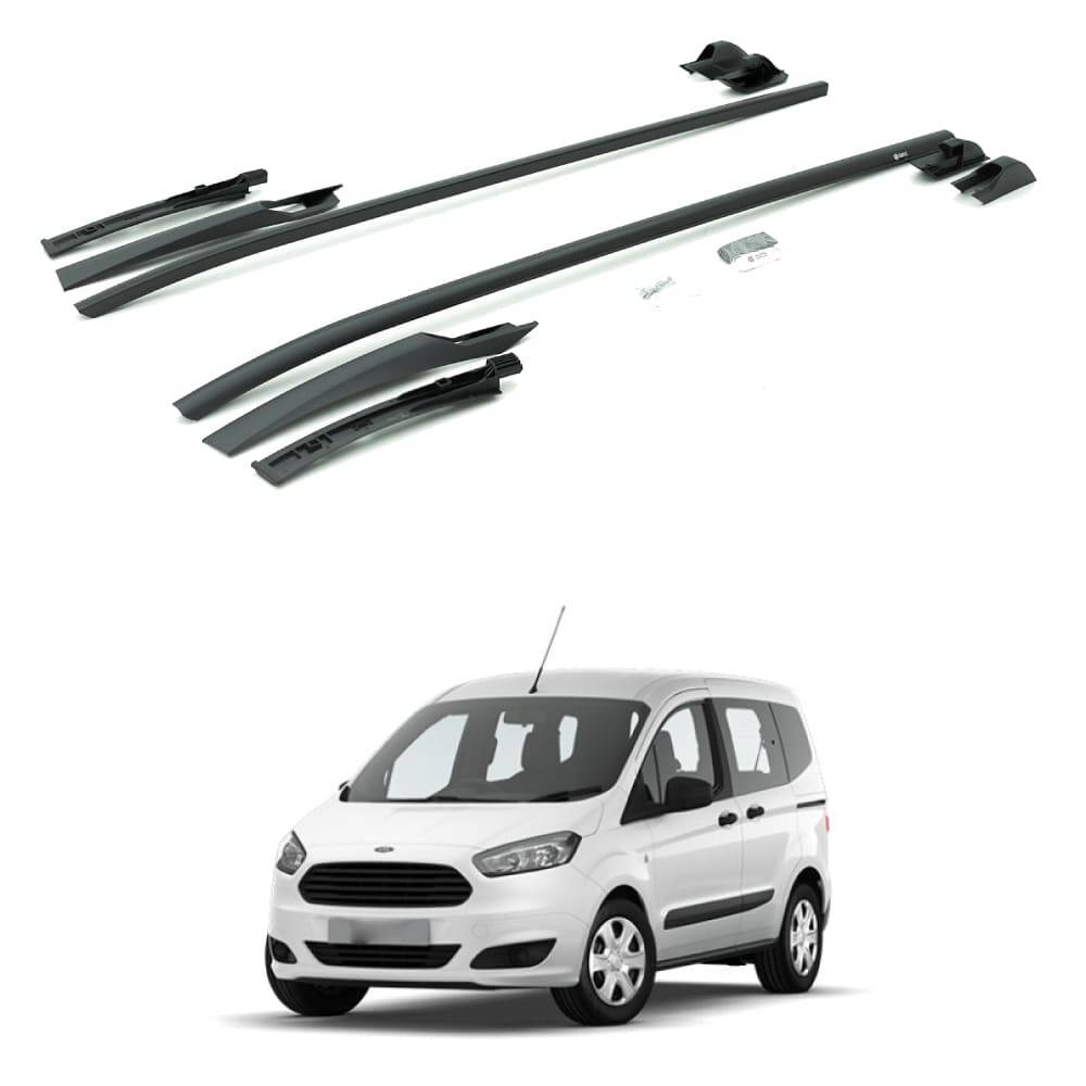 TURTLE Fits Ford Courier 2014-2023 Roof Rail Hawk Black - 1