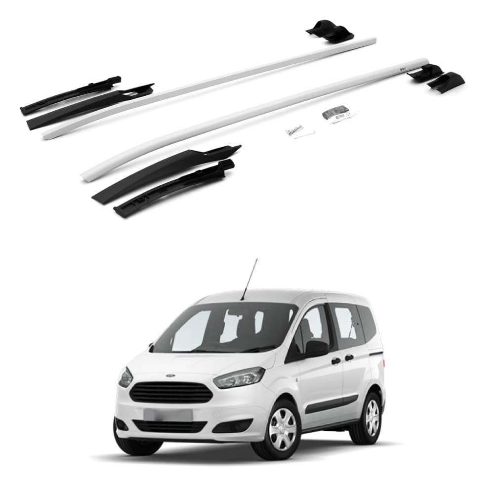 TURTLE Fits Ford Courier 2014-2023 Roof Rail Hawk Silver - 1