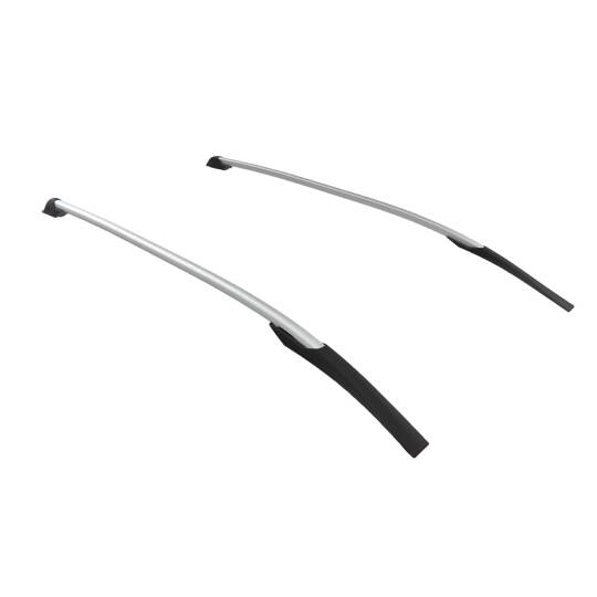 TURTLE Fits Ford Courier 2014-2023 Roof Rail Hawk Silver - 3