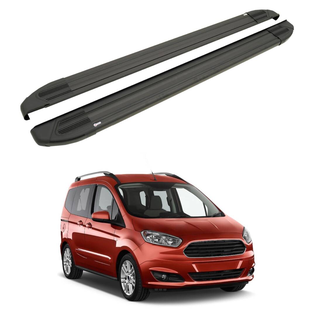 TURTLE Fits Ford Courier 2014-2023 Side Step Brillant Black - 1