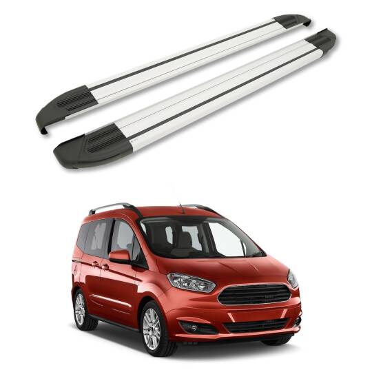 TURTLE Fits Ford Courier 2014-2023 Side Step Brillant Silver