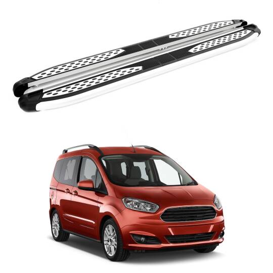 TURTLE Fits Ford Courier 2014-2023 Side Step Plus Silver