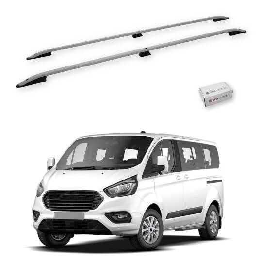 TURTLE Fits Ford Custom 2012-2023 / Lwb Roof Rail Crown Silver