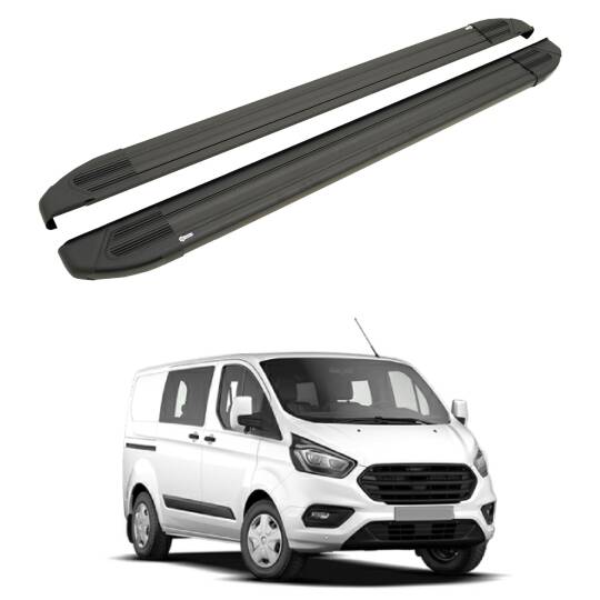 TURTLE Fits Ford Custom 2012-2023 / Lwb Side Step Brillant Black