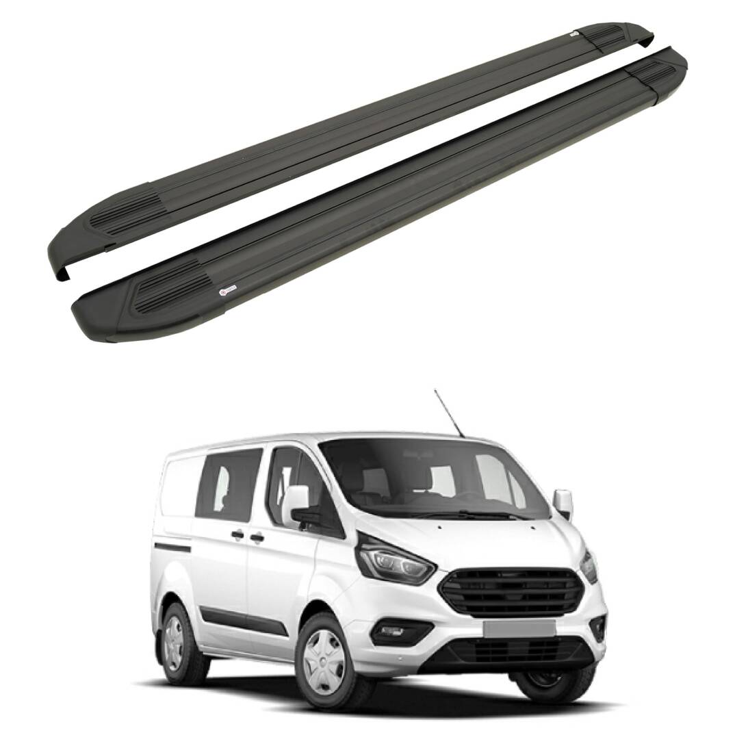 TURTLE Fits Ford Custom 2012-2023 / Lwb Side Step Brillant Black - 1