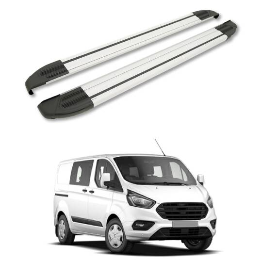 TURTLE Fits Ford Custom 2012-2023 / Lwb Side Step Brillant Silver