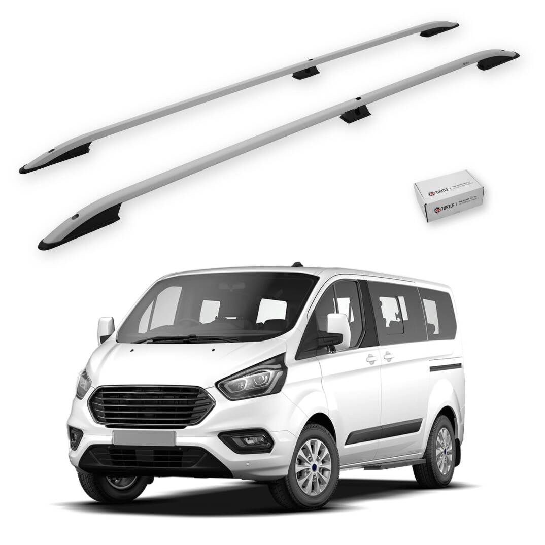 TURTLE Fits Ford Custom 2012-2023 / Swb Roof Rail Crown Silver - 1