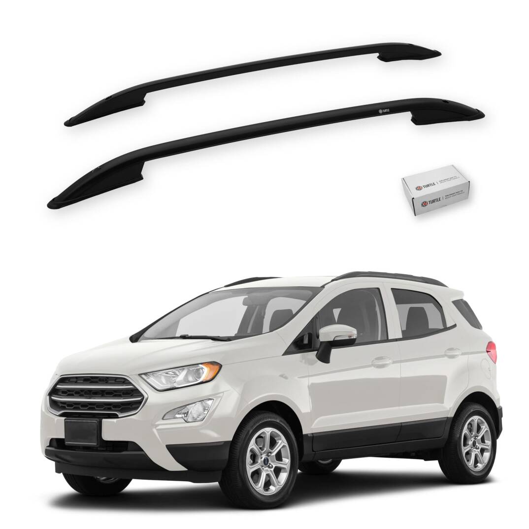 TURTLE Fits Ford Ecosport 2013-2025 Roof Rail Crown Black - 1