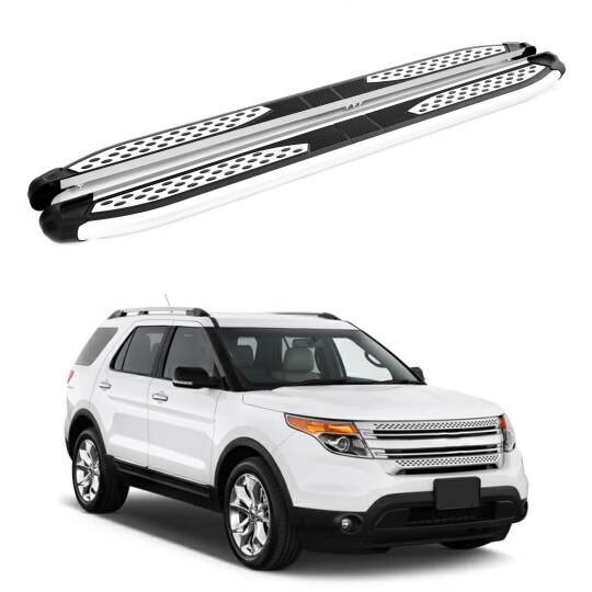 TURTLE Fits Ford Explorer (U502) 2011-2015 Side Step Plus Silver