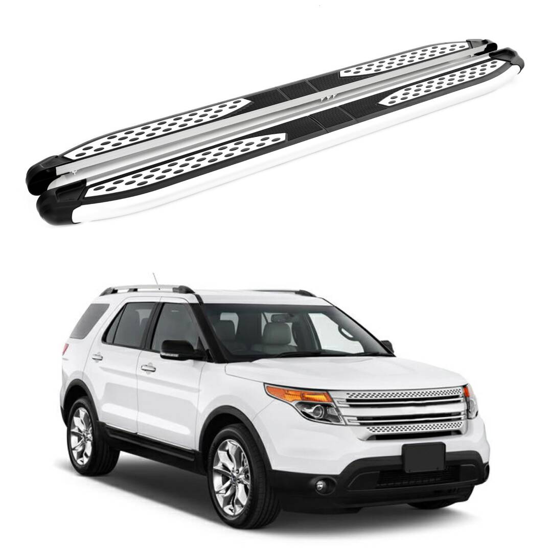 TURTLE Fits Ford Explorer (U502) 2011-2015 Side Step Plus Silver - 1