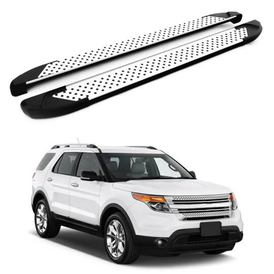 TURTLE Fits Ford Explorer (U502) 2011-2015 Side Step Sapphire V1 Silver