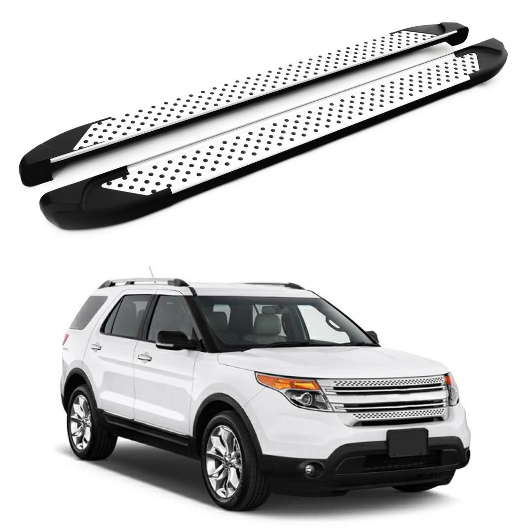 TURTLE Fits Ford Explorer (U502) 2011-2015 Side Step Sapphire V1 Silver - 1