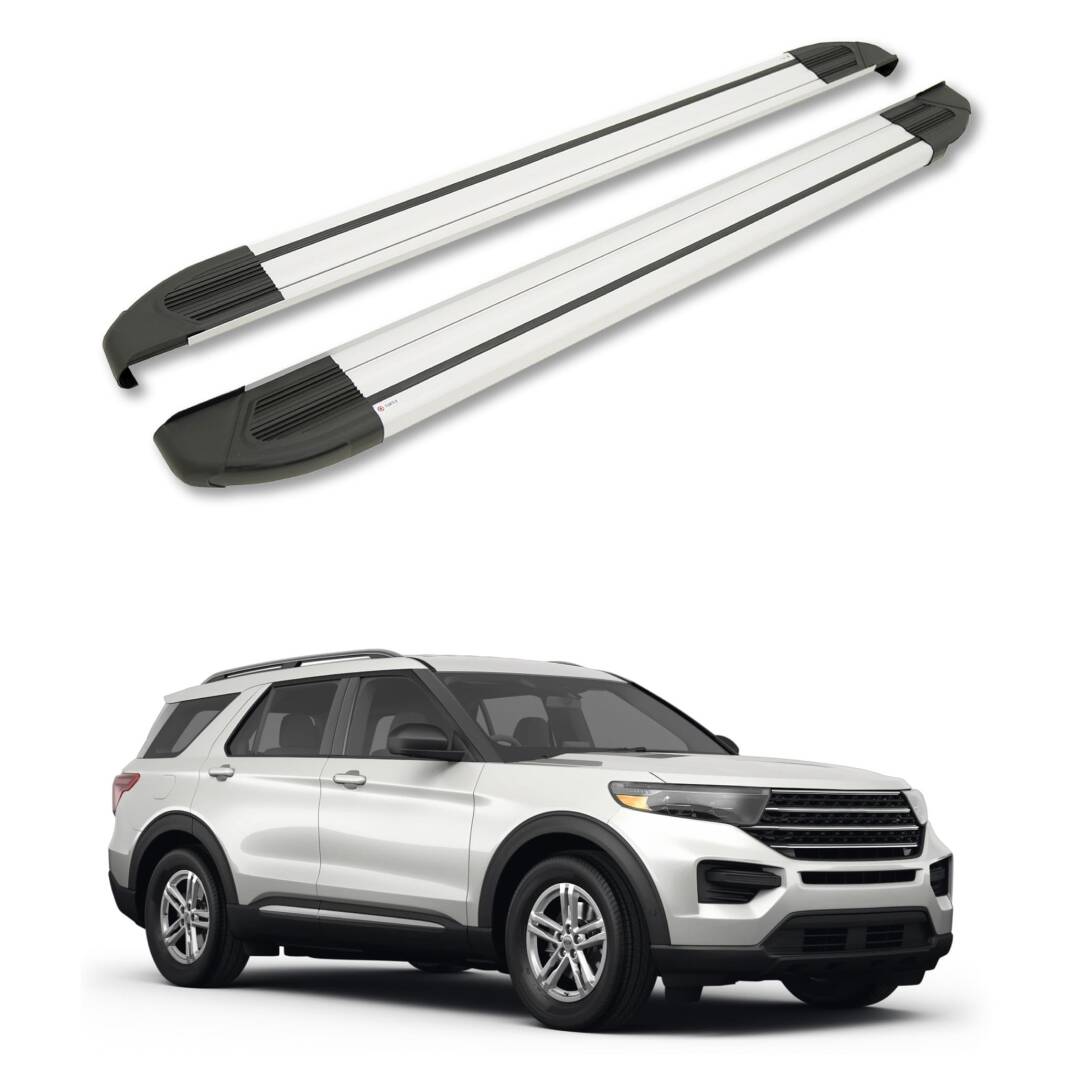 TURTLE Fits Ford Explorer (U625) 2020-2025 Side Step Brillant Silver - 1