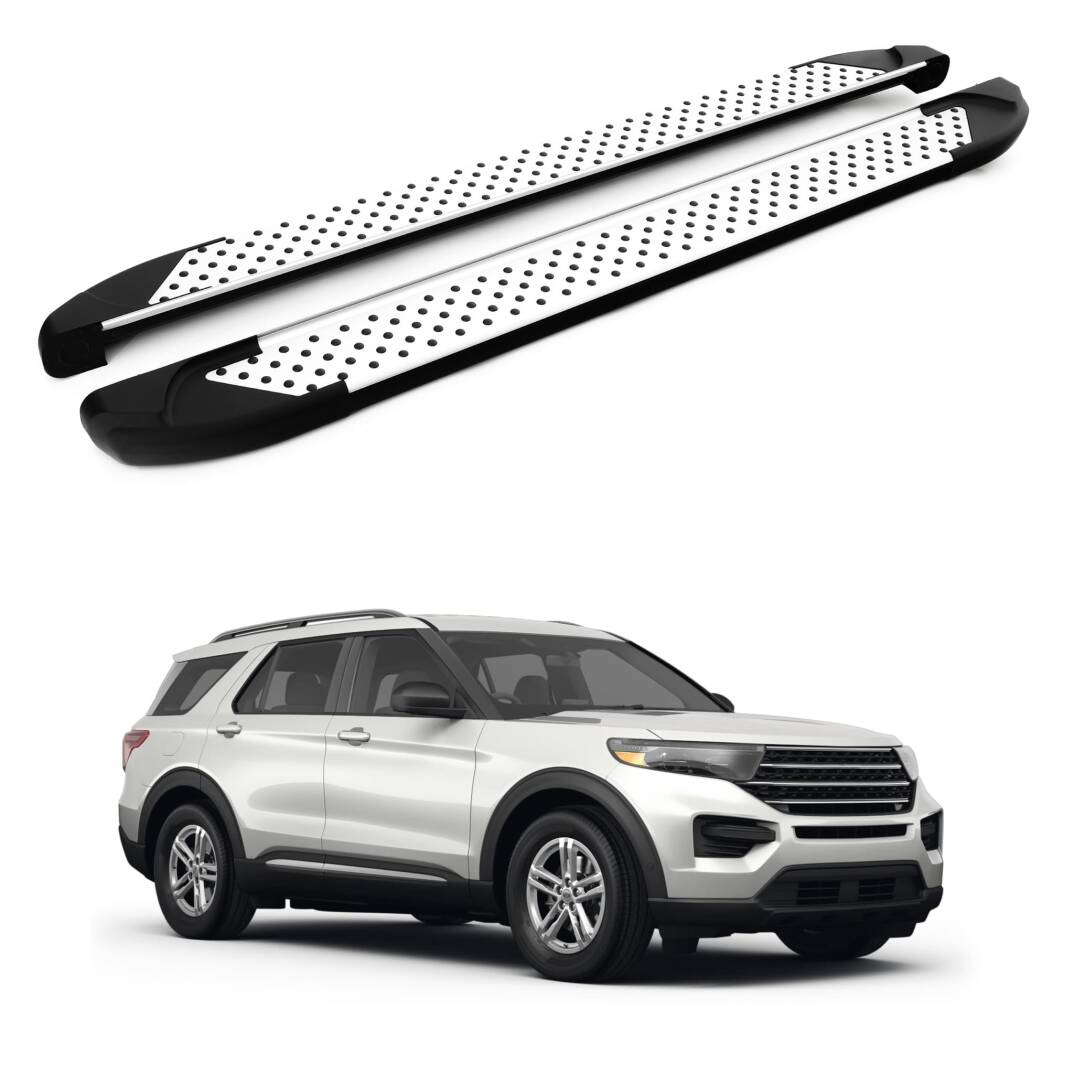 TURTLE Fits Ford Explorer (U625) 2020-2025 Side Step Sapphire V1 Silver - 1