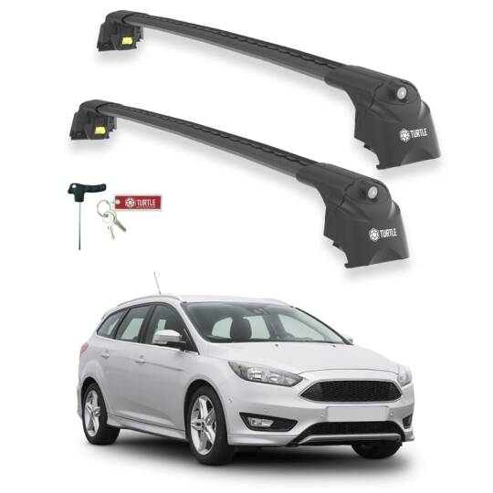 TURTLE Fits Ford Focus Estate (C346) 2011-2018 Roof Rack Air2 Black
