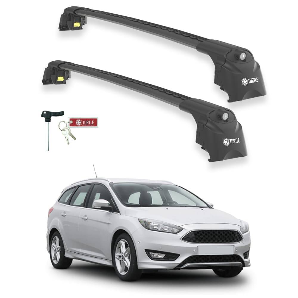 TURTLE Fits Ford Focus Estate (C346) 2011-2018 Roof Rack Air2 Black - 1
