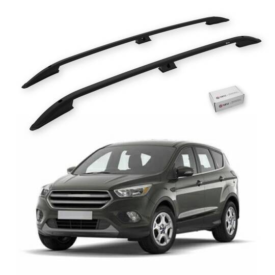 TURTLE Fits Ford Kuga (C520) 2013-2019 Roof Rail Crown Black