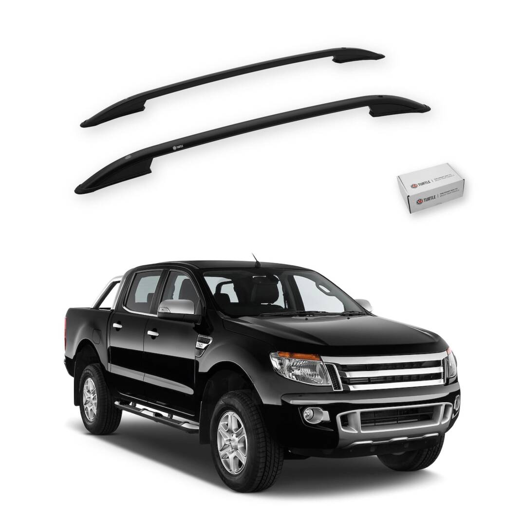 TURTLE Fits Ford Ranger (T6-P375/Px) 2011-2022 Roof Rail Crown Black - 1