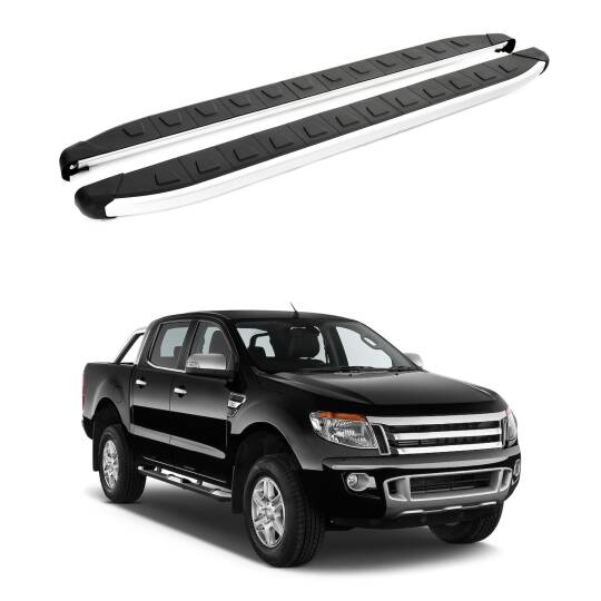TURTLE Fits Ford Ranger (T6-P375/Px) 2011-2022 Side Step Alyans Silver