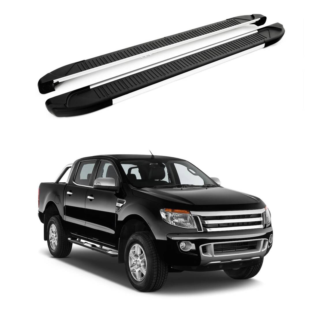 TURTLE Fits Ford Ranger (T6-P375/Px) 2011-2022 Side Step Another Silver - 1