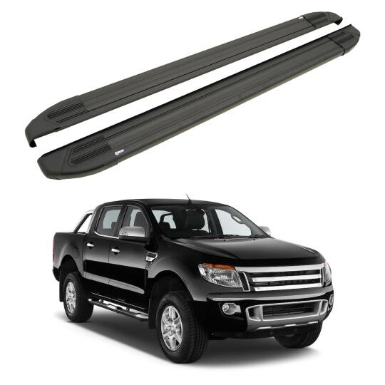 TURTLE Fits Ford Ranger (T6-P375/Px) 2011-2022 Side Step Brillant Black