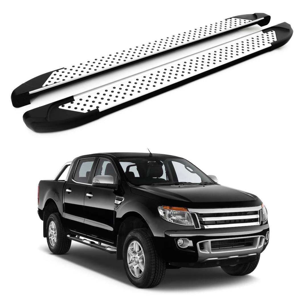 TURTLE Fits Ford Ranger (T6-P375/Px) 2011-2022 Side Step Sapphire V1 Silver - 1
