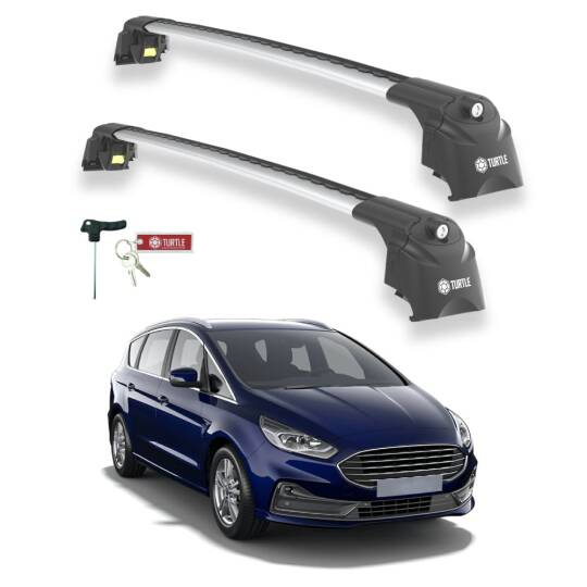 TURTLE Fits Ford S-Max 2015-2022 Roof Rack Air2 Silver