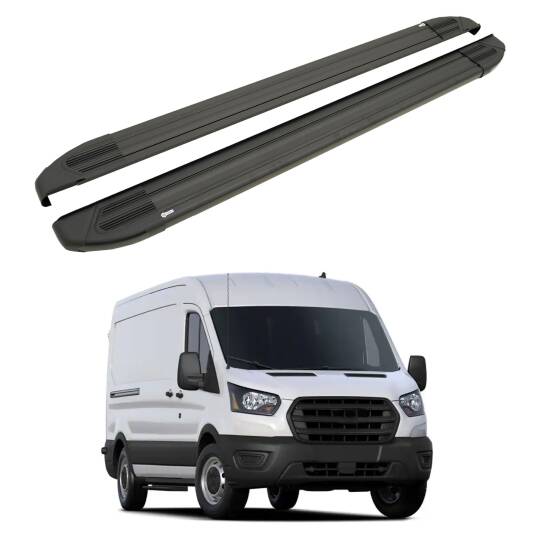 TURTLE Fits Ford Transit 2014-2025 / Mwb Side Step Brillant Black