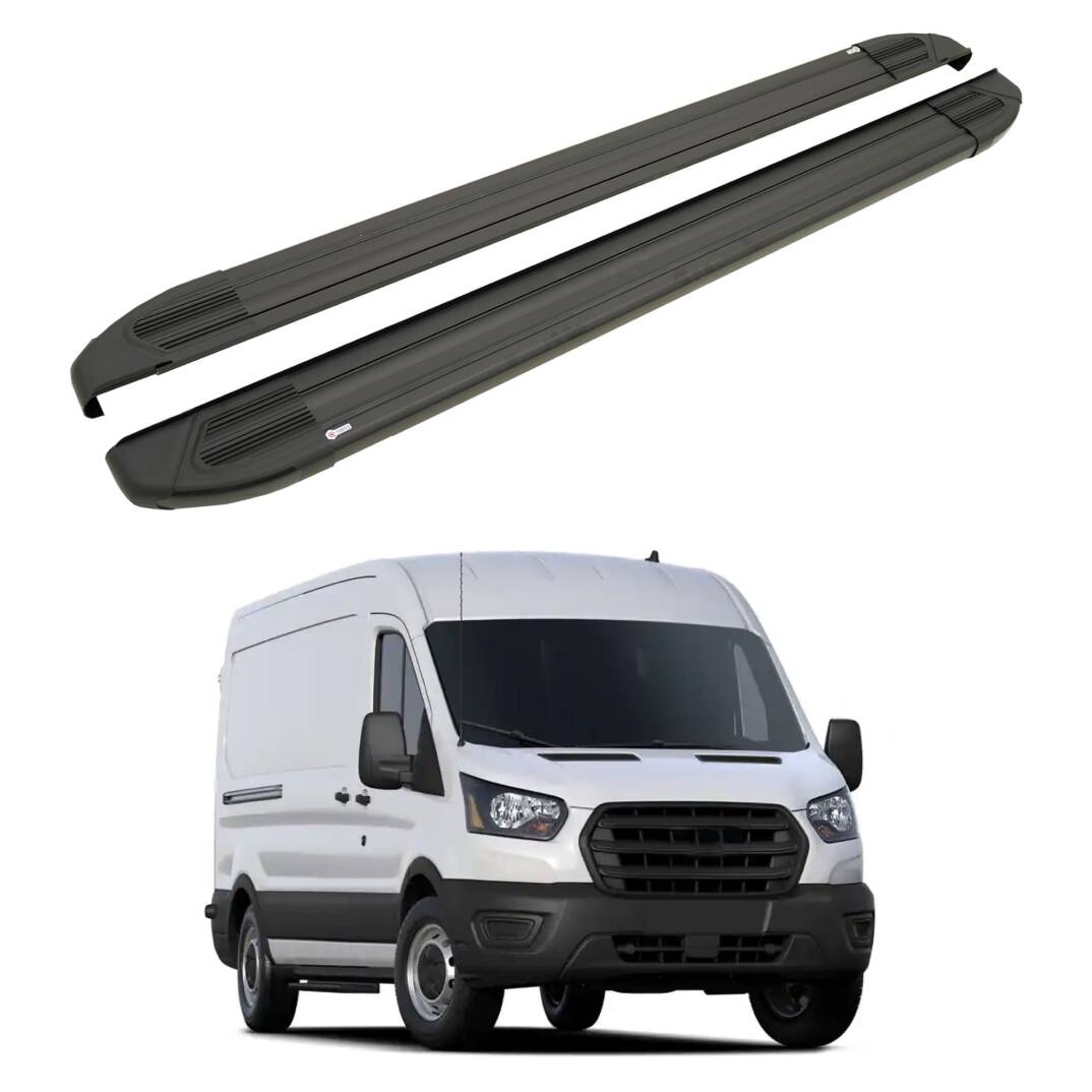 TURTLE Fits Ford Transit 2014-2025 / Mwb Side Step Brillant Black - 1