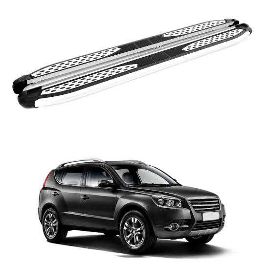 TURTLE Fits Geely Emgrand X7 2014-2022 Side Step Plus Silver