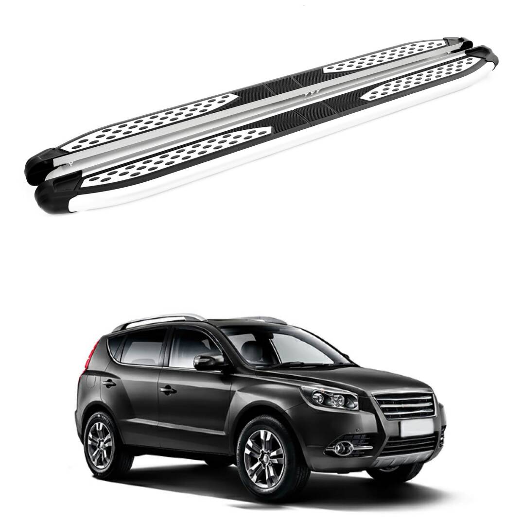TURTLE Fits Geely Emgrand X7 2014-2022 Side Step Plus Silver - 1