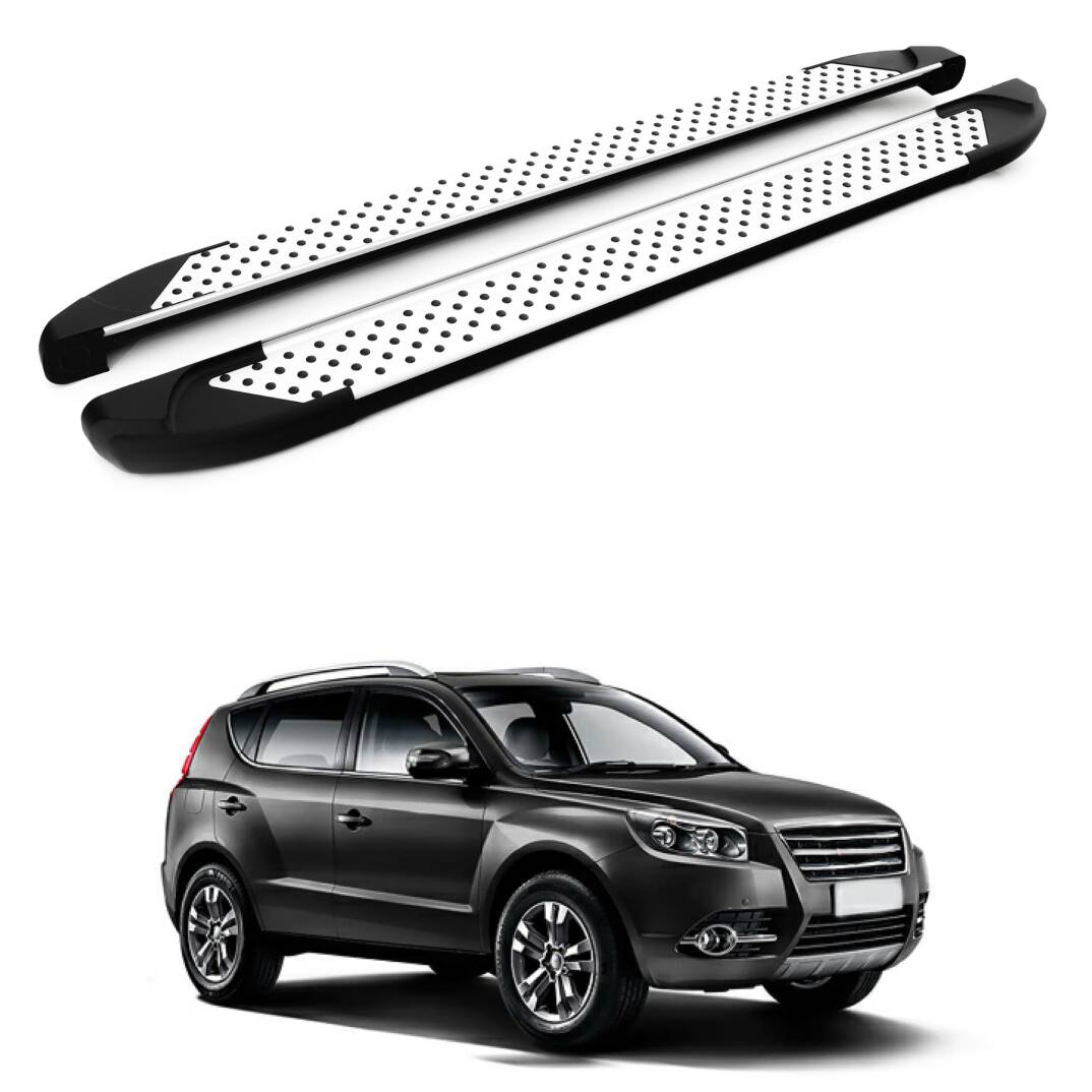 TURTLE Fits Geely Emgrand X7 2014-2022 Side Step Sapphire V1 Silver - 1