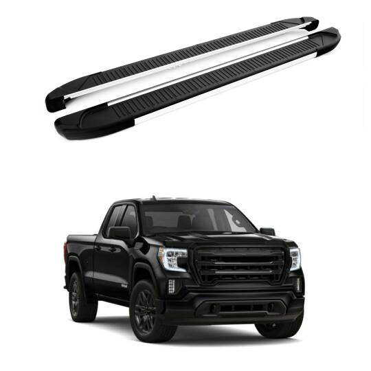 TURTLE Fits Gmc Sierra (5Th) 2019-2025 Side Step Another Silver